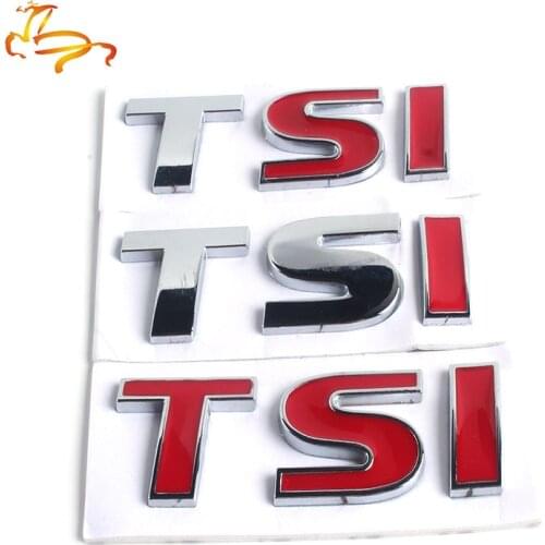 Brand 3D Metal TSI Emblem Car Styling Badge Sticker Decal for Tiguan Polo Golf 4 5 6 MK6 TSI Car-Styling 8*2.3cm R