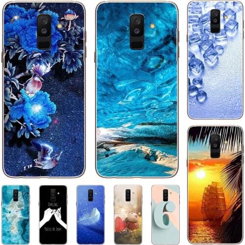 For Samsung Galaxy A6 Plus 2018 A605 A6+ A6 2018 A600 Cover Fashion Cool Cartoon Flower Capa Soft Silicone TPU Case