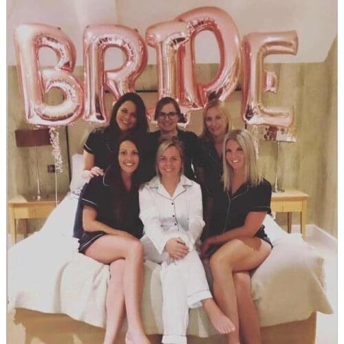 5pcs 32 inch Rose Gold BRIDE Letter Foil Balloons Wedding Decorations Team Bride Alphabet Air Baloon For Bride Wedding Ballon