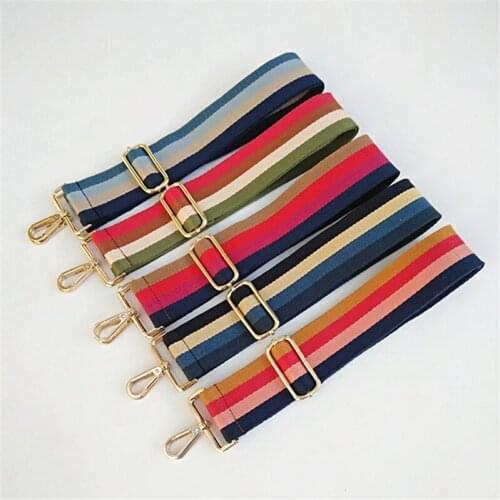 Fashion Colored Belt Bags Strap Accessories For Women Rainbow Adjustable Shoulder Hanger Handbag Straps Decorative Handle Strap