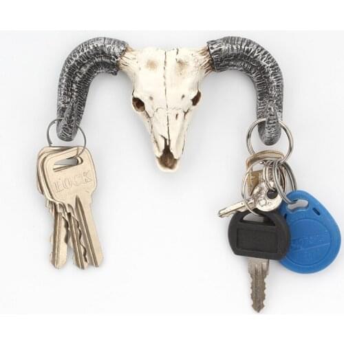 Wall Decoration Horn Hook Entrance Key Hook Resin Animal Head Wall Hook for Wall Hangering Household Decoration Key Decorative