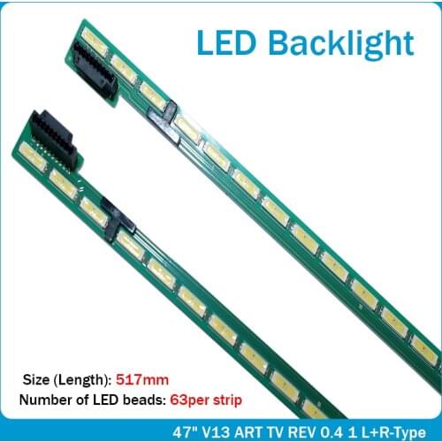New 20 PCS 63LED 517mm LED backlight strip For LG 47LA6600 6922L-0071A 6916L1179B 6920L-0001C 47"V13 R L LC470EUH