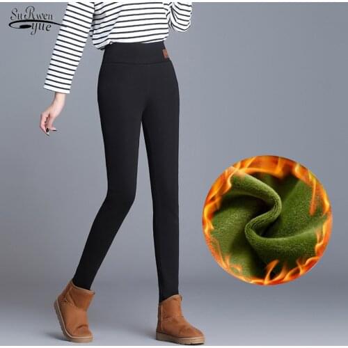 Plush Keep Warm High Waist Elastic Leggings Autumn Winter Casual Slim Thickened Leggings Versatile Magic Pants Pantalon 12246