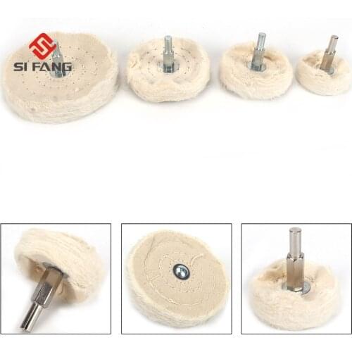 50-100mm T shape White Cotton Lint Cloth Buffing Wheel Gold Silver Jewelry Mirror Polishing With 6mm Connecting Rod