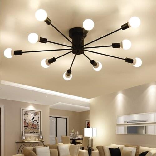 Simple modern personality wrought iron home living room ceiling lights Nordic American creative warm bedroom study room lamps
