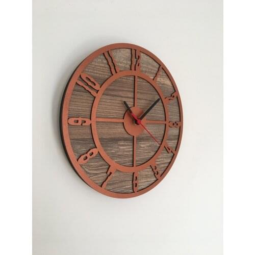 North Designed Booties Copper Circle Decorative Wall Clock 30 Cm