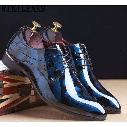 Office Men Dress Shoes Floral Pattern Men Formal Shoes Leather Luxury Vogue Groom Wedding Shoes Men Oxford Shoes Dress 37-50