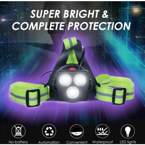 USB Charging Running Light Night Safety Warning Light LED Chest Lamp Outdoor Sport Flashlight Jogging Cycling Bicycle Flashlight