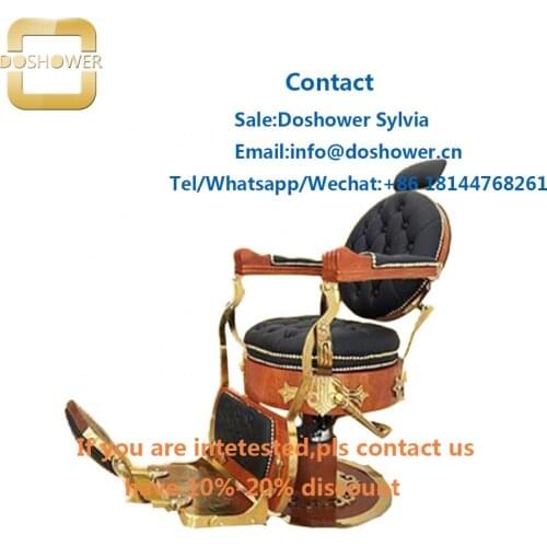 Doshower DS-T251-C gold vintage barber chair with used barber chairs for barber chair hair salon shop furniture