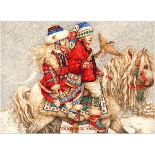 Embroidery Counted Cross Stitch Kits Needlework - Crafts 14 ct DMC DIY Arts Handmade Decor - Christmas Journey