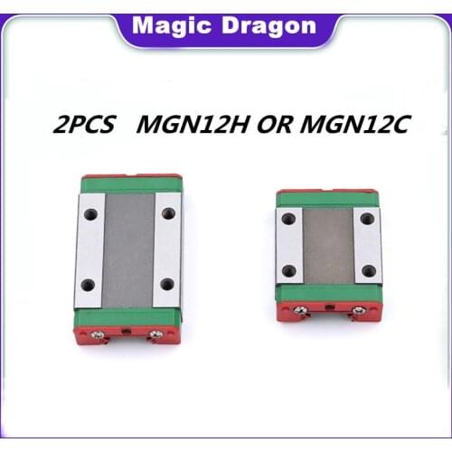 High Quality 2PCS MGN12H Carriage MGN12H MGN12C Block For MGN12 MGN Miniature Linear Rail Guide CNC Parts