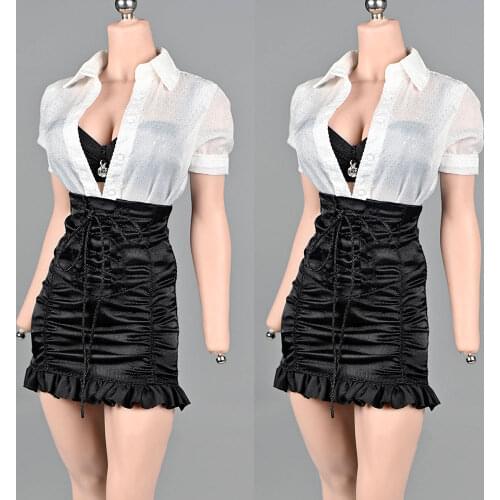 1/6 Scale Sexy Female Lace Pleated Lace-up Hip High-waist Skirt Accessories Model for 12 Inches Action Figure Body