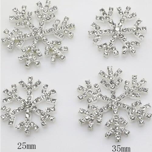 ZMASEY Snowflake Buttons 10Pcs/Lot Handwork Alloy Buttons Rhinestones Sewing Holiday Party Decoration Crystal Accessories