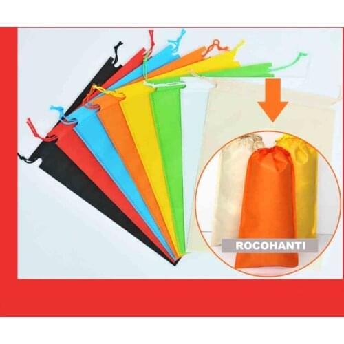 100pcs Customized Logo ECO Non-woven Fabric Shopping Bag with Print Non Woven Drawstring Bag Shoes Jewelry Promotional Gift Bags