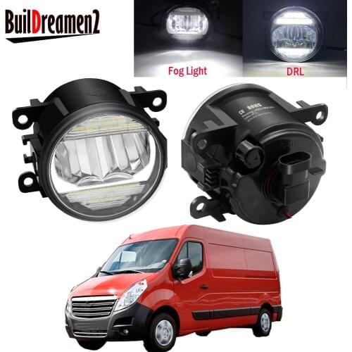 2 Pieces Car Driver + Passenger LED Fog Light Assembly DRL Daytime Running Lamp 30W 8000LM 12V For Opel Movano 2000-2010