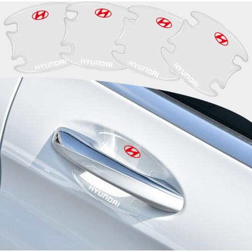 4pcs Car Door Handle Transparent Decorative Sticker For Hyundais H-1 I40 I30 I20 I10 IX35 IX25 Tucson Getz Terracan Accent