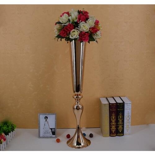 88cm / 34.6" Wedding Road Lead Flower Shelf Gold Table Stand for Wedding Centerpiece Decoration Flower Vase Column