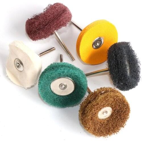 5Pc 1.5 inch Abrasive Buffing Wheel Cotton cloth Grinding Sanding Head Nylon Polishing Brush for Dremel Rotary Tool Accessories