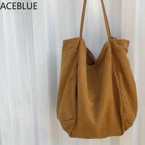 Large Canvas Tote Bag Women Big Capacity Shopping Handbag Simple Lady Shoulder Bag Solid Color Handle Bag Reusable Designer Tote