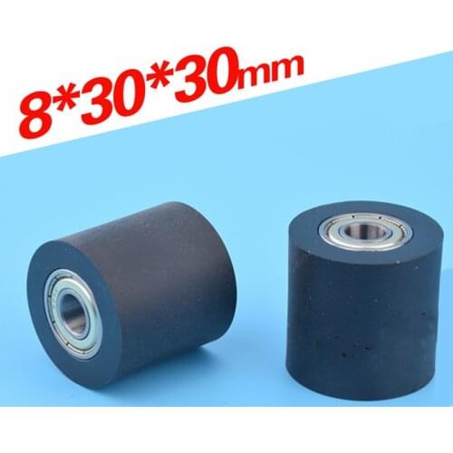 [PU0830-30RS] 8*30*30 double 698RS ball bearing big bag flat type TPU PU bearing roller wheels rubber pulley