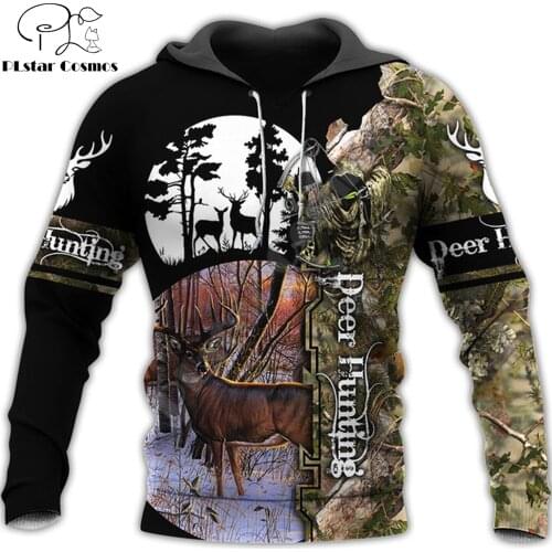 Animal Deer Hunting Moon Black 3D Printed Hoodies Harajuku Fashion Sweatshirt Unisex Casual Pullover sudadera hombre DW074
