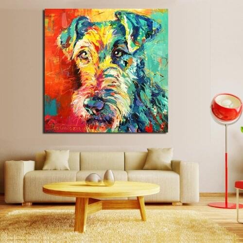 JQHYART Oil Painting Canvas Art Paintings For Living Room Irish Terrier Wall No Frame Decorative Pictures