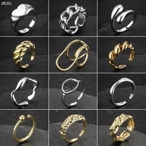 Punk Metal Geometric Rings Opening Index Finger Accessories Buckle Joint Tail Ring for Women Jewelry Massive Ring 2021 Gift