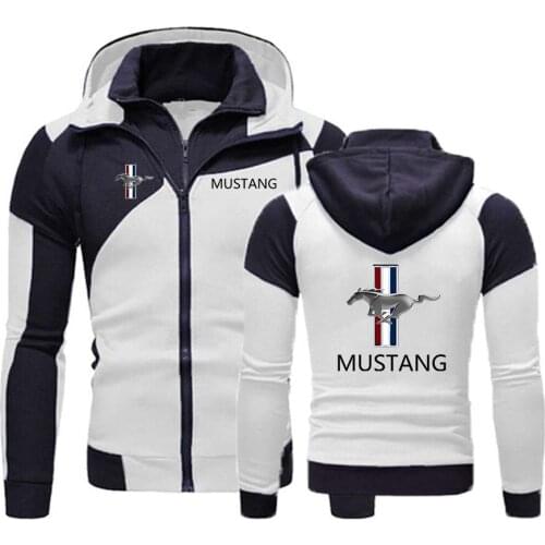 2021 New Spring Autumn Mustang Jacket Men Sweatshirt Hoody Fleece Cotton Zipper Hoodies Harajuku Male Clothing Coat