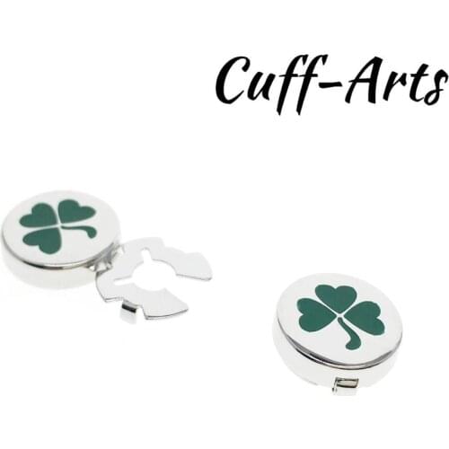 Button Covers for Men Shamrock Imitation Cufflinks Tuxedo Business Formal Shirts C10473