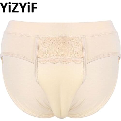 Gay Men Underwear Hiding Gaff Panties Cotton Breathable Shaping Briefs Underwear for Crossdresser Transgender Sexy Briefs Men