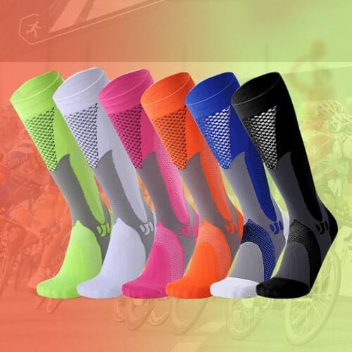 Men Cycling socks high mtb road Bike sock sports compression Bicycle Anti-slip summer Cycle stockings tights man woman equipment