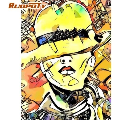 RUOPOTY Framed Painting By Numbers Kits For Adults Children 60x75cm Frame On Canvas Home Living Room Wall Decoration Art Crafts