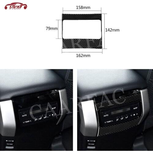 Carbon Fiber Rear Air Condition Outlet Vent Trim frame Decal Cover Sticker For Toyota Land Cruiser Prado 2010-2018 Accessories
