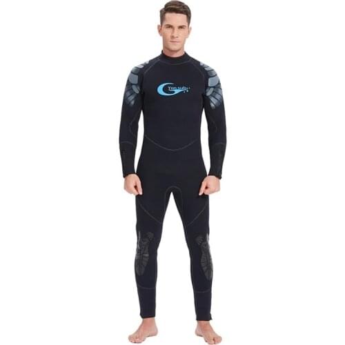 5mm neoprene wetsuit One piece set spearfishing diving suit mens long-sleeved snorkeling surfing winter thick thermal swimwear