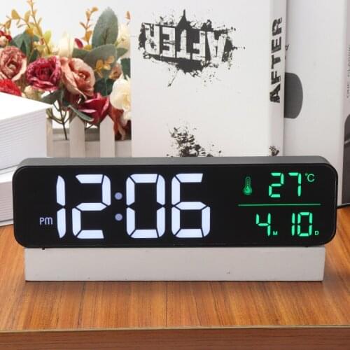 Newest Digital Alarm Clock with Power Cable Time LED Display Desk Table Temperature Music Time Home Decor Clocks