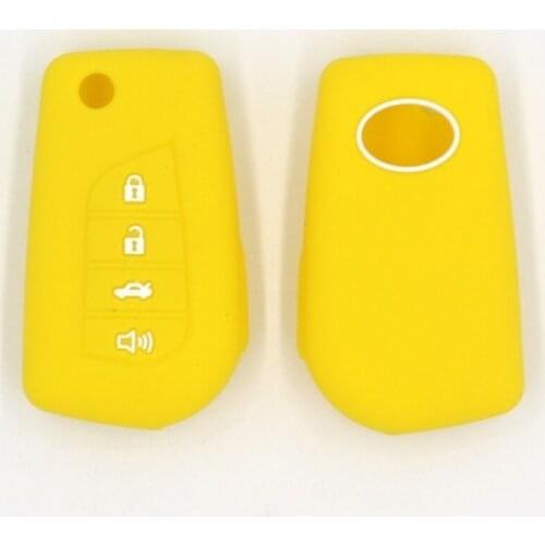 Wholesale silicone key case for Toyota 4 Buttons Folding Camry Highlander Corolla Prado RAV4 Remote Car Key case cover Shockproo