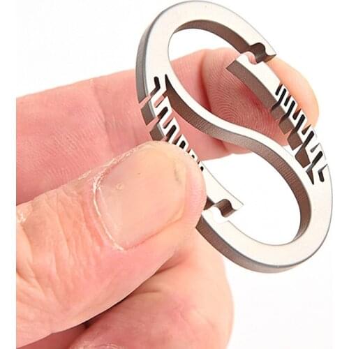 Oval Titanium Buckle Waist Belt Keychain Titanium Alloy Buckle Car Accessories Outdoor Camping Tool EDC