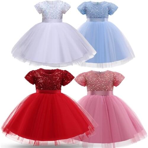 Flower Girl Dress for Weddings Bridesmaid White Dresses Kid Princess Dress Pageant Evening Ball Gowns Girls Elegant Clothes
