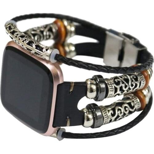 Genuine Leather Wrist Strap for Fitbit Versa/Versa Lite Replacement Wristband Bracelet for Fitbit Versa 2 Watch Band Accessorie