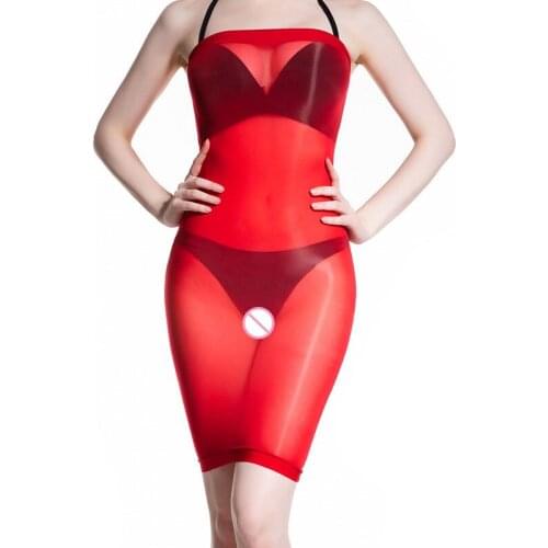 Hot Sexy Erotic Transparent Tight Pencil Dress Glossy Straples Micro Mini Dress Bodycon Bandage Dress Gay Porn Lingerie Babydoll