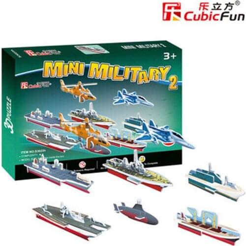 T77 3D Puzzles DIY Mini milita mini traffic series car airplane three-dimensional puzzle children fun creative educational toys