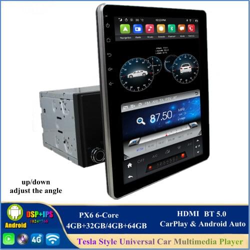 IPS PX6 Vertical Screen Android 9.0 Universal Car DVD DSP Stereo Radio GPS Navigation Bluetooth 5.0 WIFI Multimedia Player