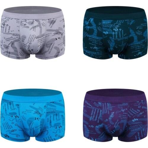 4 Pack Men Boxers Underwear Bamboo Fiber Sexy Boxershorts Mens Pants Breathable Male panties Calecon Homme Ondergoed Mannen