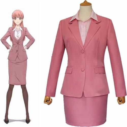 Unisex Anime Cosplay Wotakoi Love is Hard for Otaku Momose Narumi Pink Cosplay Costumes Uniform