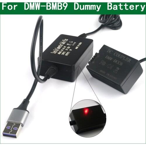 5V USB To BP-DC9 BP-DC9-E BP-DC9-U Dummy Battery DMW-DCC6 Power Bank USB Cable for Leica V-Lux 2 V-Lux 3