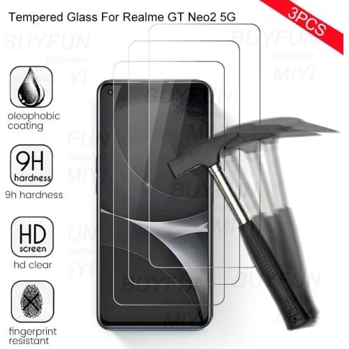 3pcs protective glass for realmi gt neo2 realme realmy gt neo 2 2021 6.62'' phone screen protectors toughened guard film cover