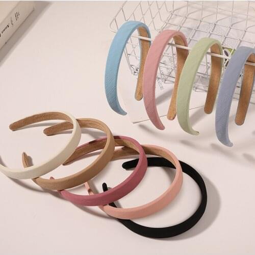 New Simple Sponge Headband Female Pure Color Line Fabric Headband Elegant Temperament Narrow Side Wash Hair AccessoriesSY101