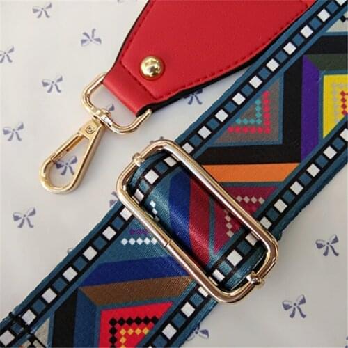 Fashion Luxury Adjustable Wide Shoulder Straps National Wind Hit The Color Female Bag Fashion Messenger Bag With Shoulder Strap