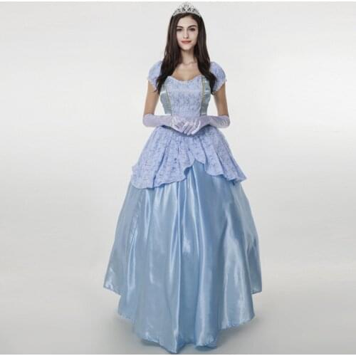 Ladies Deluxe Fairy Tale Princess Sissi Costume Halloween Party Princess Cinderella Party Fantasia Fancy Dress