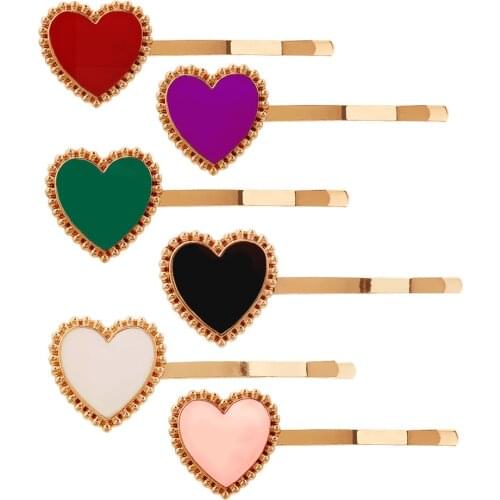 1 Pcs Stylish Heart Bobby Pins Metal Hair Pins Dress-up Hair Barrettes Simplicity Hair Clips Minimalism Hair Clamps Hair Styling